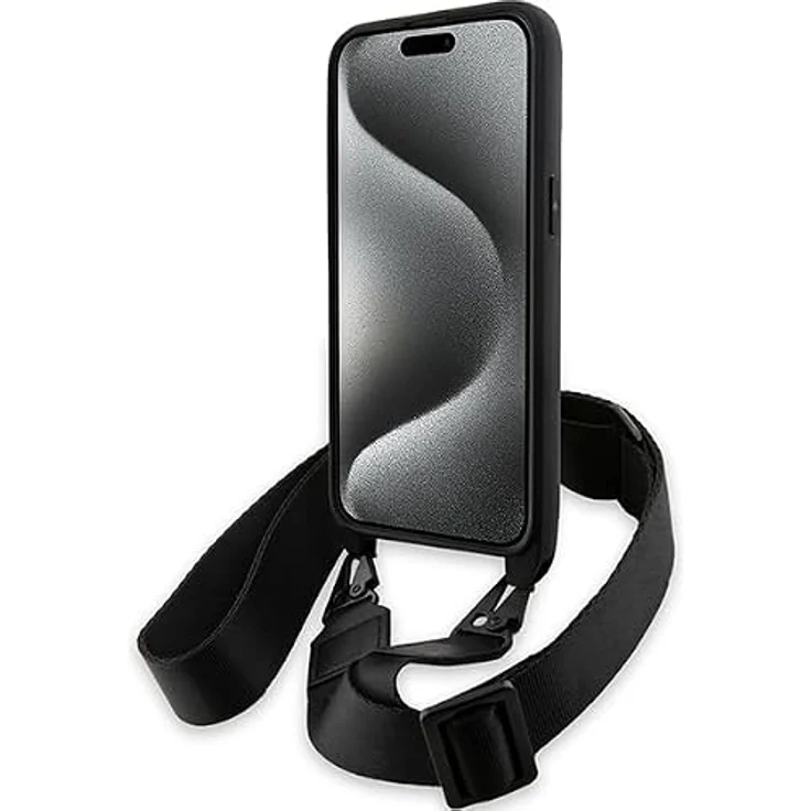 BMW M Edition Carbon Tricolor Lines & Strap Case für iPhone 15 Pro - schwarz, hochwertiger Schutz mit sportlichem Design – Bild 4