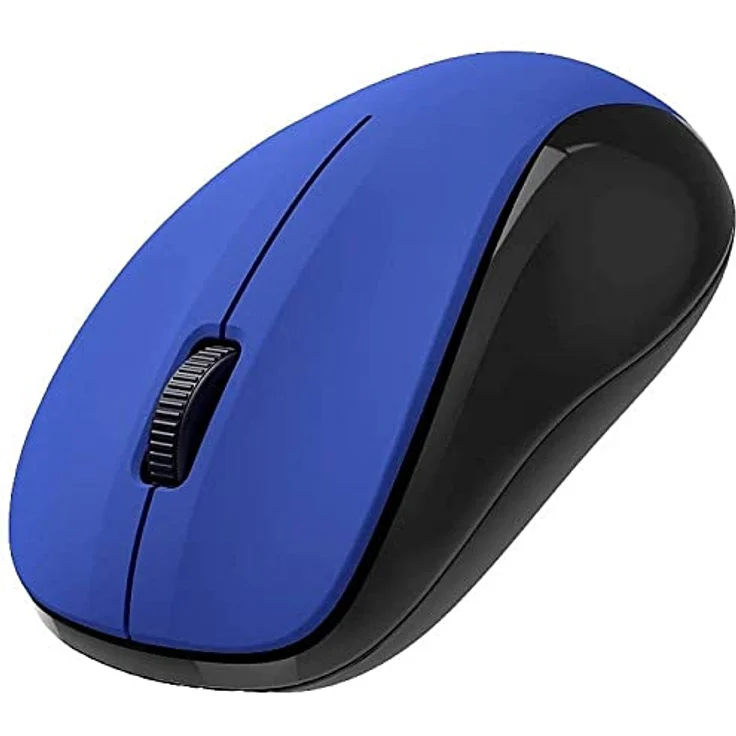 Hama Funkmaus kabellos (3 Tasten, 2,4GHz, 1200dpi, optische Maus kabellos, wireless, Computermaus, für Laptop/PC/Notebook, geräuschlos, Batterie, für Rechtshänder, für Linkshänder, USB-Empfänger) blau – Bild 1