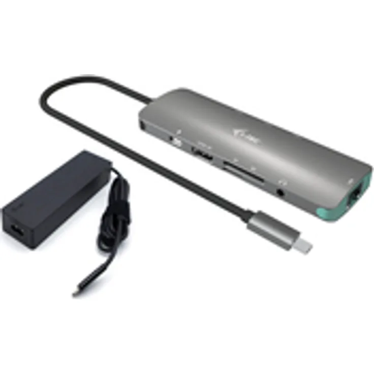 iTEC USB C Metal Nano Dock 1xHDMI 4K 1xSD+ 1xmicroSD Kartenleser 1xGLAN 1xAudio 3x 3. - USB 3.0 - USB Typ C, Laptop-Dockingstation in Metalloptik mit 100W Power Delivery, Schwarz