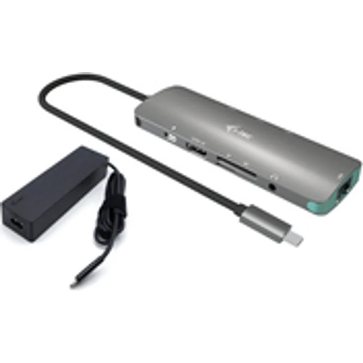 iTEC USB C Metal Nano Dock 1xHDMI 4K 1xSD+ 1xmicroSD Kartenleser 1xGLAN 1xAudio 3x 3. - USB 3.0 - USB Typ C, Laptop-Dockingstation in Metalloptik mit 100W Power Delivery, Schwarz