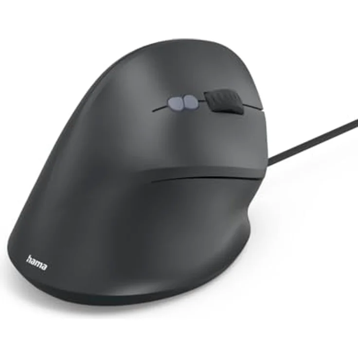 Hama ECM-500R, Ergonomische vertikale Büro Maus mit 1800 DPI, 7 Tasten, kabelgebunden, Schwarz – Bild 3