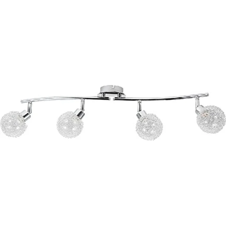 Trango 4-flammig Deckenleuchte 1002-48 Chromoptik inkl. 4x G9 LED Leuchtmittel 3.000K warmweiße Lichtfarbe, dreh- und schwenkbar – Bild 1