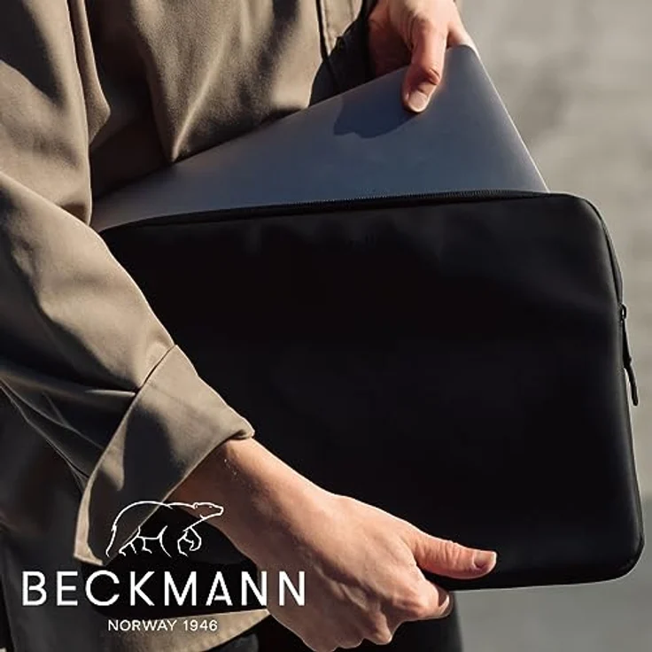 Beckmann Street Sleeve 13” Laptop Sleeve, gepolstert und wasserdicht, schwarz – Bild 2