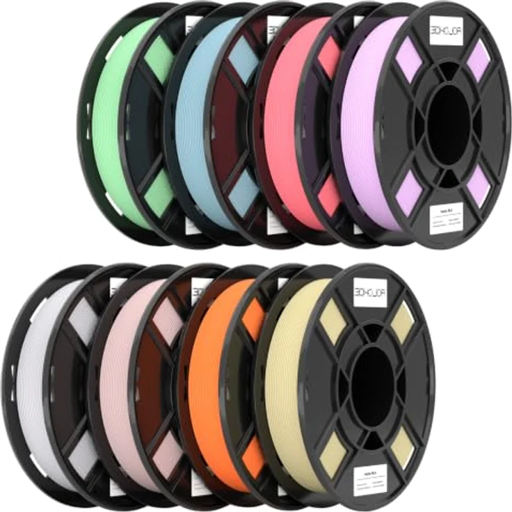 3DHoJor Matte PLA Filament 8er-Pack, 250g Rollen in Pastellfarben, 1.75mm, hohe Zähigkeit – Bild 1