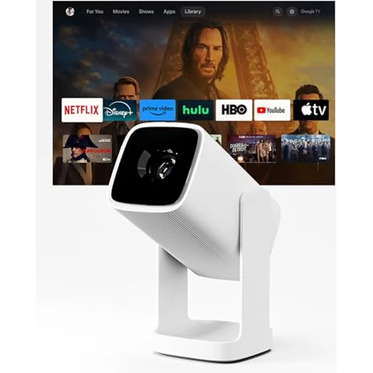 Wanbo Cube 1, HD Beamer mit 1280 x 720 Pixeln, 350 ANSI-Lumen Helligkeit, Android 11, WLAN, Alpine White – Bild 2