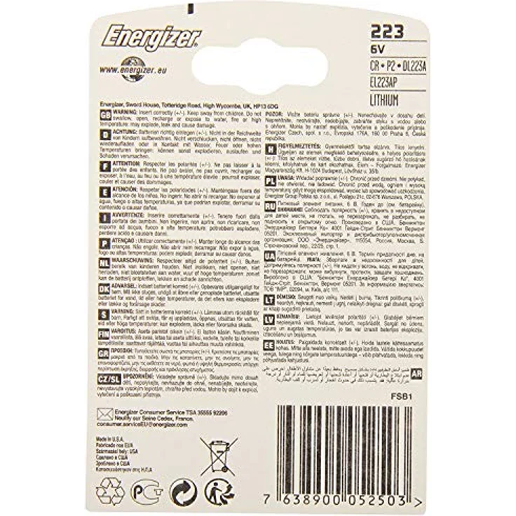 Energizer Lithium Photo Batterie EL 223 AP – Bild 4
