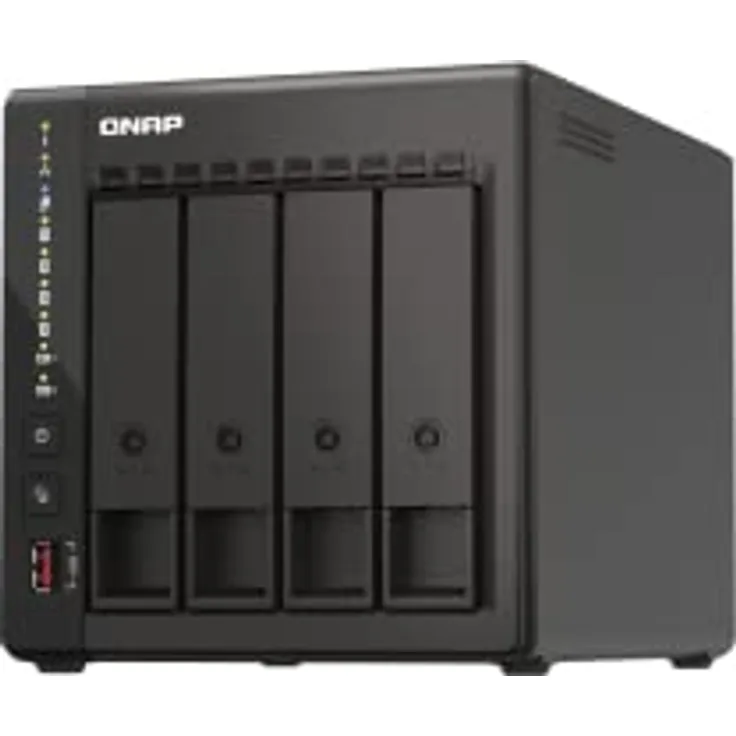 QNAP TS-453E, NAS-Server mit 8 GB RAM, Duale 2,5-GbE-Ports und Dual HDMI-Ausgang, erweiterbar