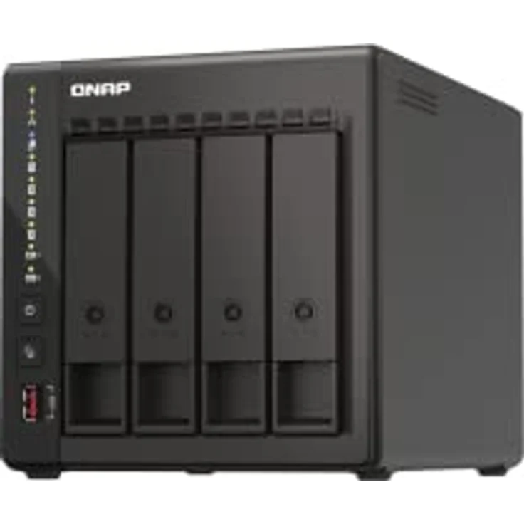 QNAP TS-453E, NAS-Server mit 8 GB RAM, Duale 2,5-GbE-Ports und Dual HDMI-Ausgang, erweiterbar – Bild 1