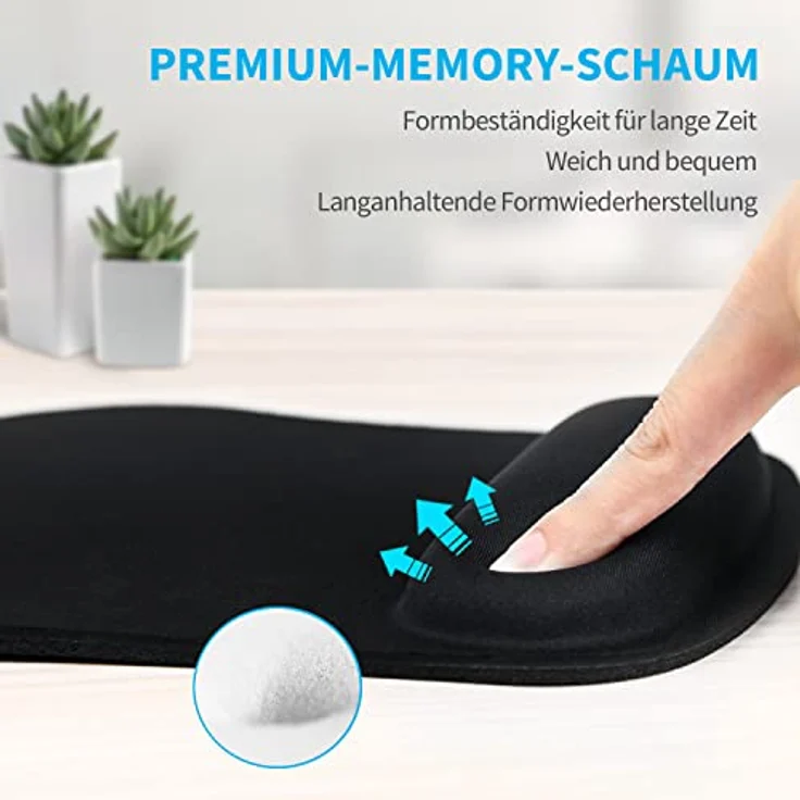 Mauspad, TeckNet Ergonomisches Komfort Mousepad Office Mat Gel mit Handgelenkauflage für Computer und Laptop – Bild 3
