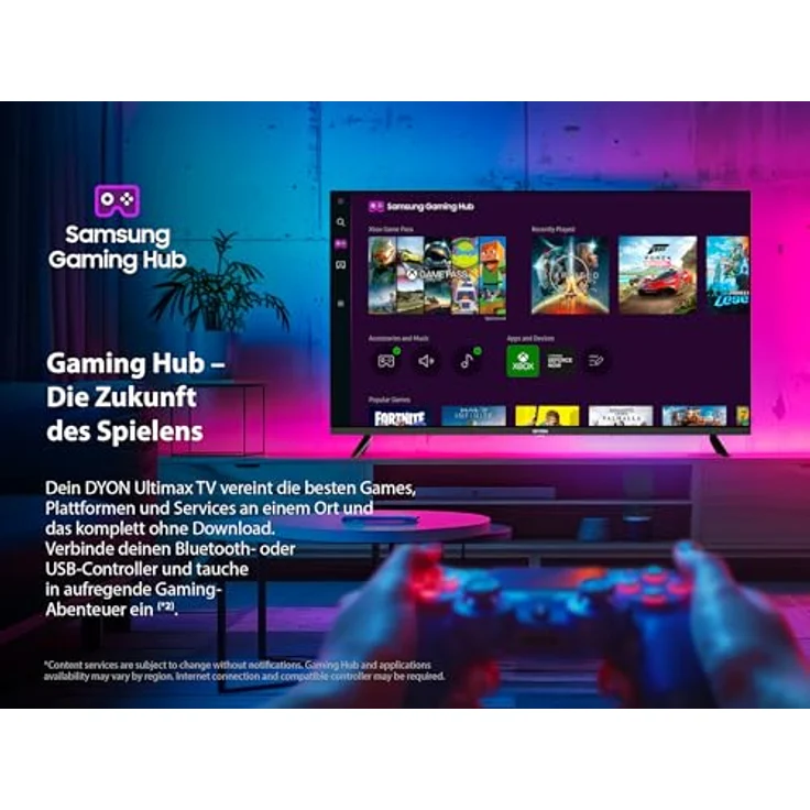 DYON ULTIMAX 50U-TI - 50 Zoll (126 cm) 4K Ultra-HD Smart TV, Tizen OS, Triple Tuner, Samsung Smart & Gaming Hub, Prime Video, Netflix, Disney+ - Titanium – Bild 4