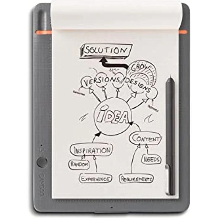 Wacom Bamboo Slate Smartpad A5 Kleines Notepad (mit Digitalisierungs-Funktion inkl. Eingabestift mit Kugelschreibermine, geeignet für Android & Apple) – Bild 2