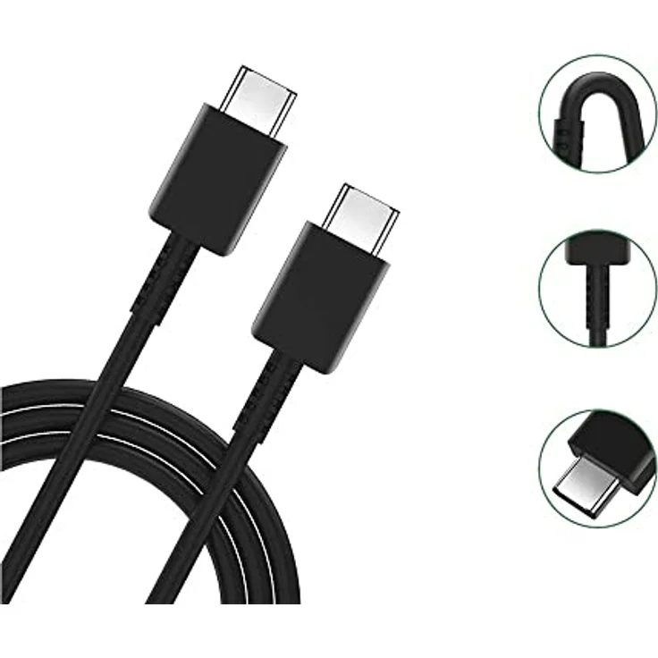 Ventarent Device Refreshing + Leasing Schnell Ladekabel USB-C Kompatibel Mit Samsung Galaxy S21 S20 S10 Ultra 25W PD Schwarz - Optimal für Schnellladefunktion, Kompatibel mit Galaxy S9, S10, S10e, S20, S21 – Bild 2