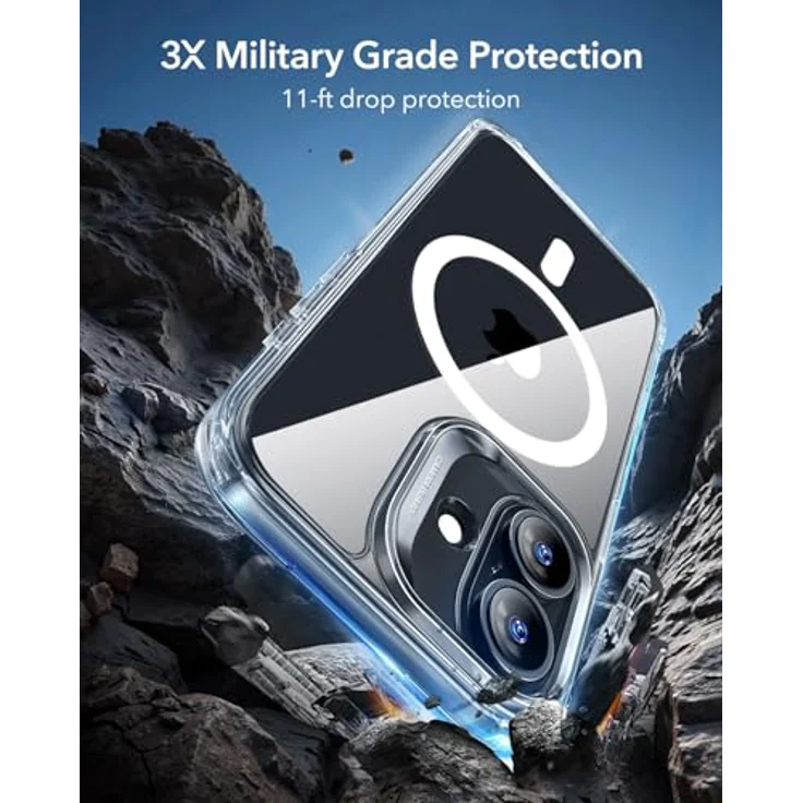 ESR Classic Hybrid HaloLock Case für Apple iPhone 17, Transparent, MagSafe-kompatibel, Militärschutz, Kamerasteuerungstaste – Bild 4