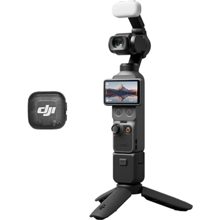 DJI Osmo Pocket 4 Kreativ Combo, Pocket-Gimbal-Vlog-Kamera mit 1″ CMOS, 4K/240fps, 3-Achsen-Stabilisierung, 107 GB Speicher, inkl. Mic 3 Sender und Fülllicht – Bild 1