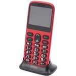 Sun Komfort Senioren Mobiltelefon mit Großtasten und großem Farb-LC-Display rot