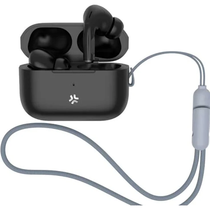 Celly True Wireless Earphones, In-Ear Kopfhörer mit Aktiver Geräuschunterdrückung, 5 h Akkulaufzeit, kabellos, Schwarz – Bild 1