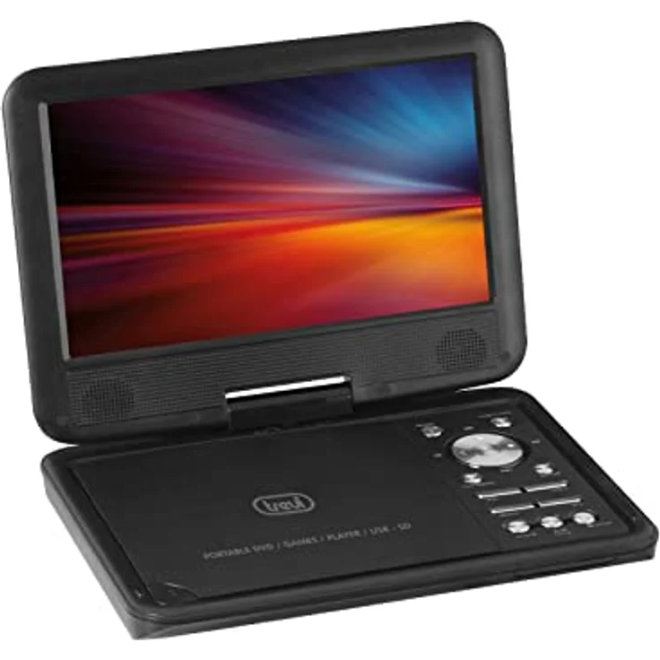Trevi PDX1409, Tragbarer DVD-Player mit 9 Zoll LCD-Display, Schwarz, USB/SD-Eingang, integrierte Lautsprecher, Fernbedienung – Bild 4