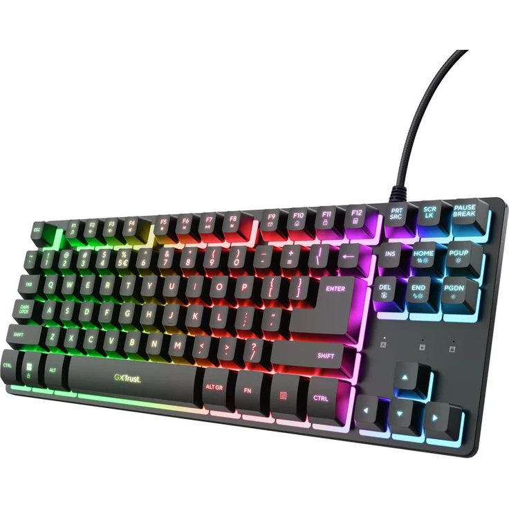 Trust GXT 833 Thado TKL Gaming, Tenkeyless-Tastatur mit Membranschaltern und Hintergrundbeleuchtung