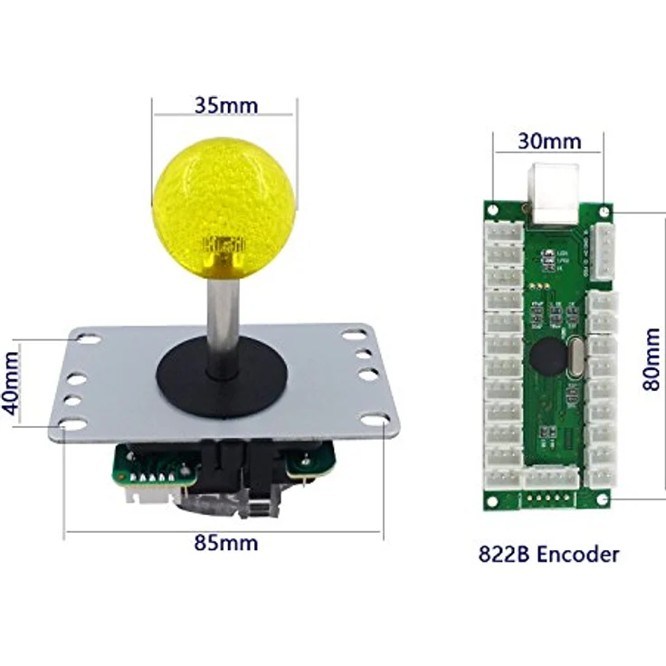 SJ@JX Arcade Game LED DIY Kit, Joystick Controller mit Zero Delay USB Encoder und BLACK SWITCH Mechanikschaltern – Bild 3
