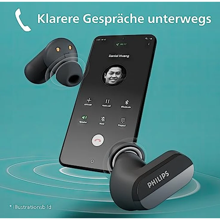 Philips TAT3508WT/00 Echte kabellose Kopfhörer|Natürlich klingende Silikon-Ohrhörer|Geräuschunterdrückung|Bis zu 21 Stunden Spielzeit|Bluetooth|Mikrofon|Ladeetui|USB-C-Kabel|IPX4 wasserbeständig|Weiß – Bild 5