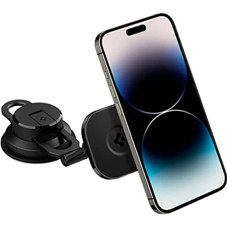 Spigen Autohalterung ITS35-3 OneTap, Magnetische Magsafe Windschutzscheibe & Armaturenbrett Halterung, Schwarz – Bild 8