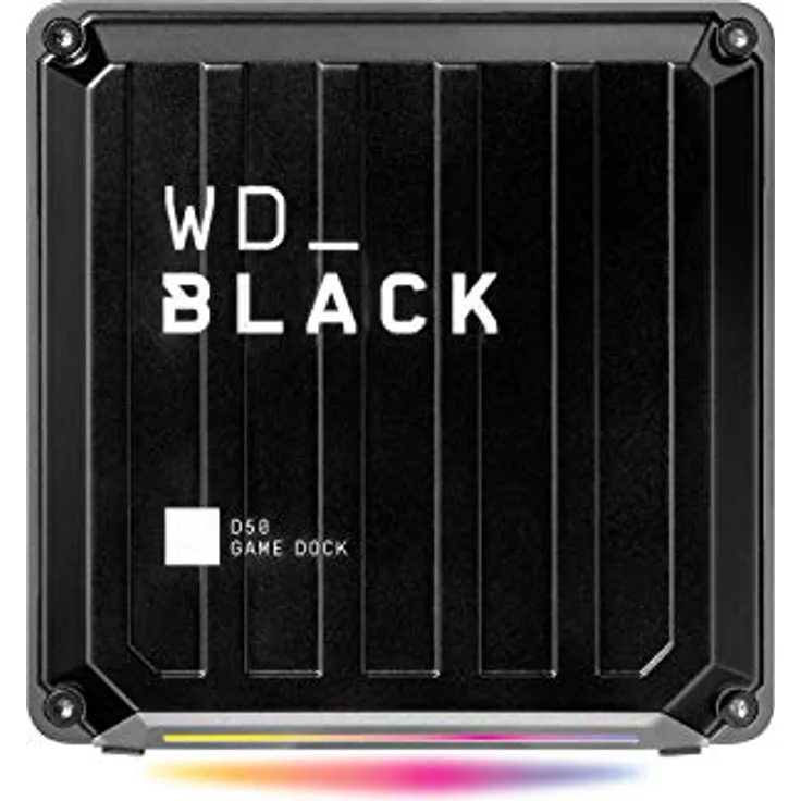 WD_BLACK D50 Game Dock 2 TB (2x Thunderbolt 3 Anschlüsse, DisplayPort 1.4, 2x USB-C, 3x USB-A, Audio Ein/Aus und Gigabit Ethernet anpassbare RGB-Beleuchtung) schwarz