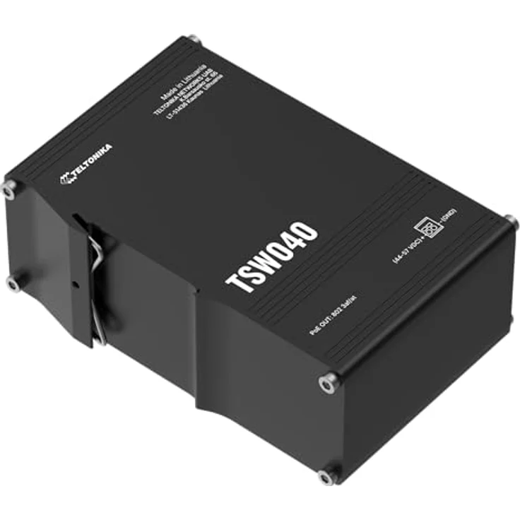 Teltonika TSW040, ungemanagter 8-Port PoE+ Switch mit 240 W Gesamtleistungsbudget, Schwarz – Bild 2