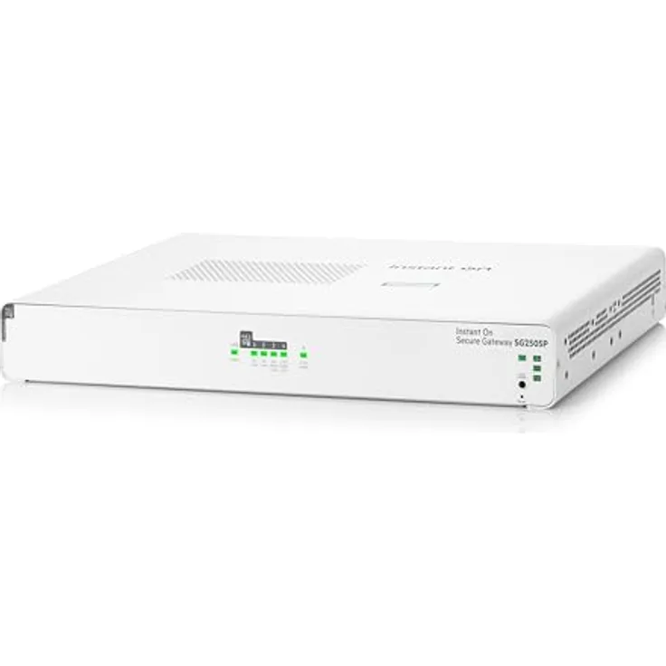 HPE Networking Instant On Secure Gateway SG2505P, 5-Port 2,5G Smart-Managed Gateway mit PoE, 2x 2,5G Base-T, 3x 1G Base-T, 64W PoE Klasse 4, EU-Kabel