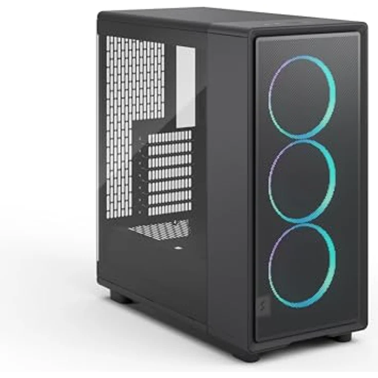Fractal Design Epoch Black RGB, PC-Gehäuse mit gehärtetem Glas-Seitenteil, Mesh-Frontpanel und drei Momentum 12 RGB-Lüftern, ATX/mATX/ITX Unterstützung – Bild 3