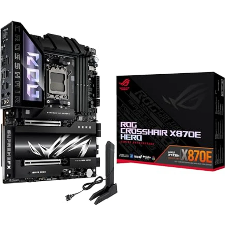 ASUS ROG CROSSHAIR X870E HERO Mainboard Sockel AM5 (AMD, X870E, ATX, DDR5, Wi-Fi 7, M.2, PCIe 5.0) – Bild 1