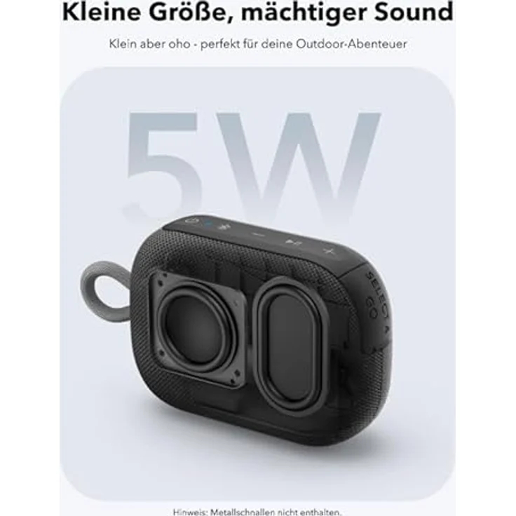 soundcore Select 4 Go Bluetooth Lautsprecher, bis zu 20h Wiedergabe, IP67 Wasser- und Staubschutz, schwimmfähig, kraftvoller Sound, ultraportabel – Bild 3
