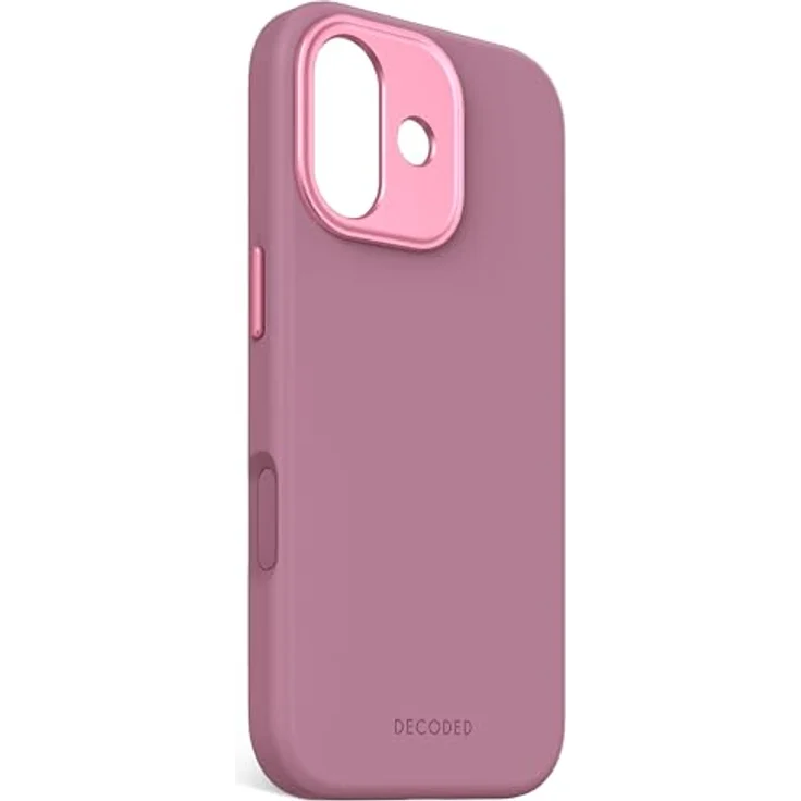 Decoded Silikonhülle für iPhone 17, Premium Soft-Touch mit Antibakterieller Beschichtung, MagSafe Kompatibel, Fallschutz, Kratzfest, Metallknöpfe, Fester Griff, Rosa – Bild 2