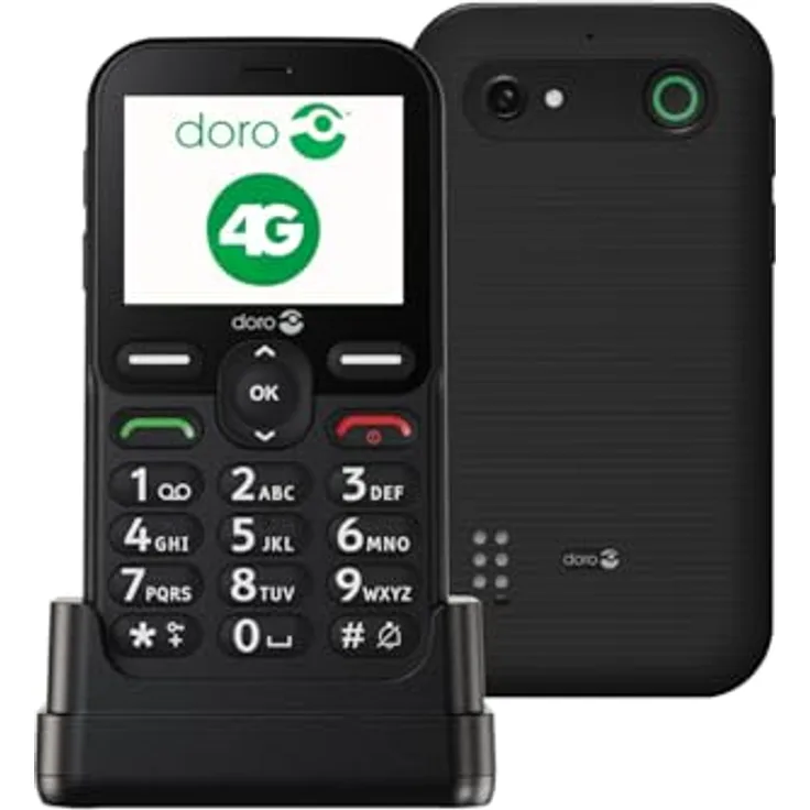 Doro Leva E10 4G Smartphone, 2.4 Zoll, 0,3 MP, Single SIM, Schwarz
