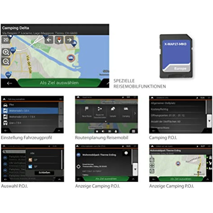 Xzent X-MAP27-MH3, Micro-SD-Karte für Fahrzeugnavigation mit Camper-Navigation für Europa, über 20.000 Camping-P.O.I. und 3 Jahre Updates – Bild 4