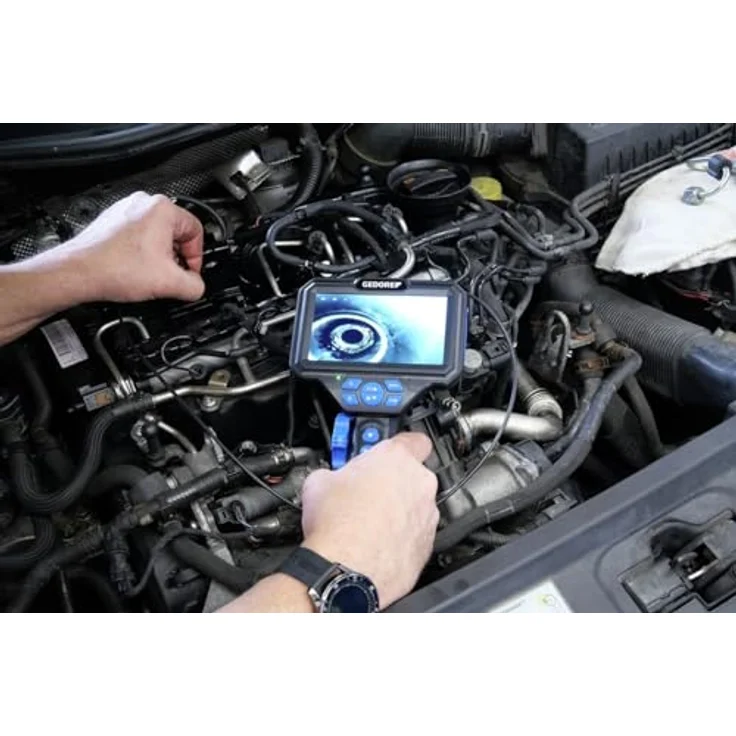 GEDORE Automotive KL-0880-10 K Mikro-Videoskop Ø 3,9 mm, hochauflösende Kamera mit 5,0“ HD Farbdisplay, 8 GB microSD, IP67, Akku 5000 mAh – Bild 4