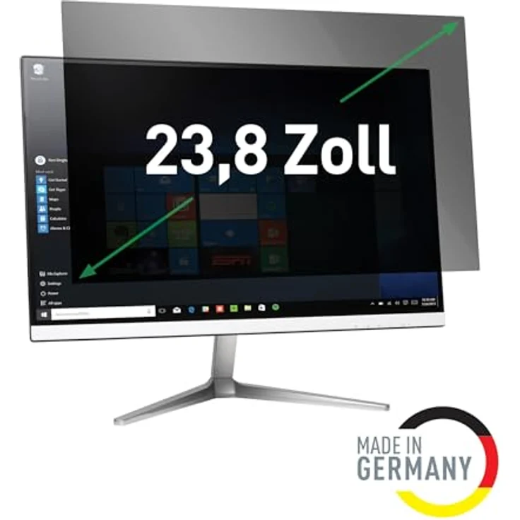 Leitz Monitor Blickschutzfilter 23.8 Zoll (16:9), abnehmbare Schutzfolie mit Blaulichtfilter und Blendschutz, beidseitig verwendbar, touchscreen-kompatibel, Made in Germany, 69010000 – Bild 3