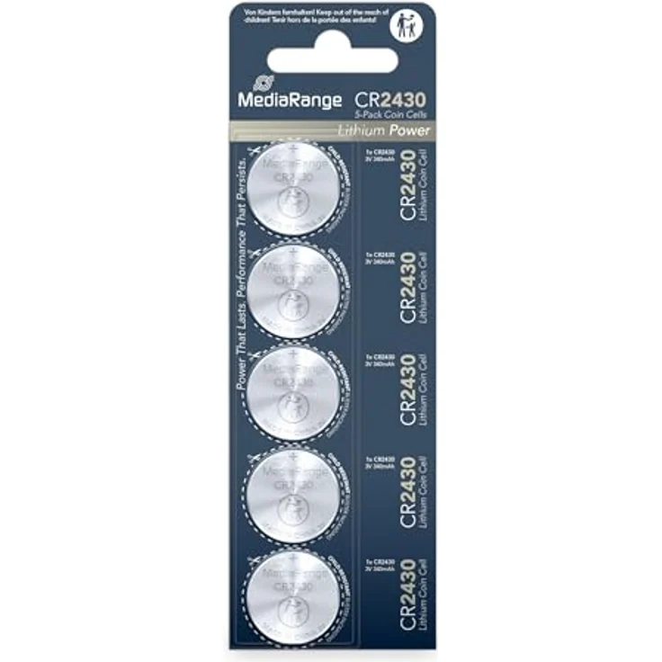 MediaRange Lithium Knopfzellen, CR2430|3V, 5er Pack – Bild 2