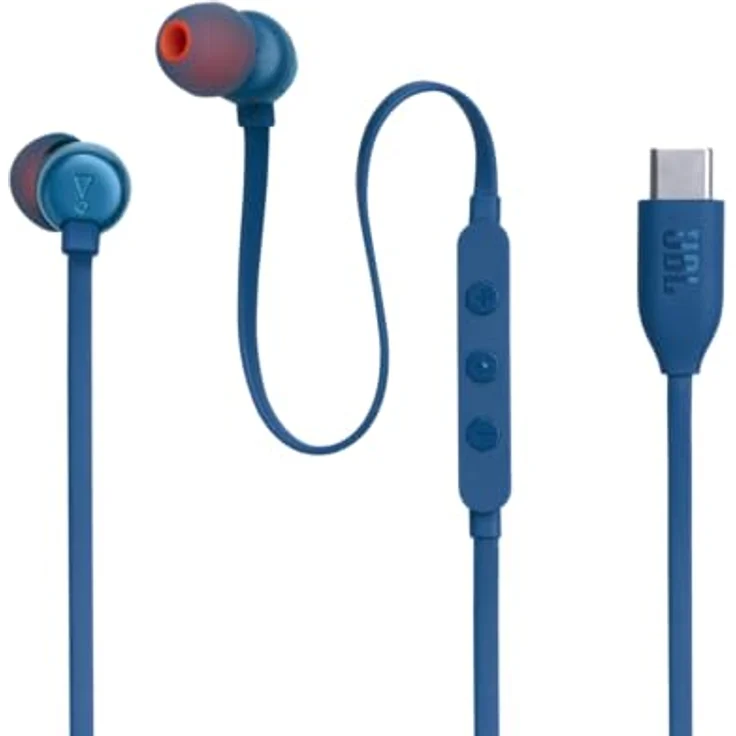 JBL Tune 310 C Kopfhörer – Kabelgebundene In-Ear-Kopfhörer Pure Bass Sound, Mikrofon und USB-C-Anschluss – Blau – Bild 3