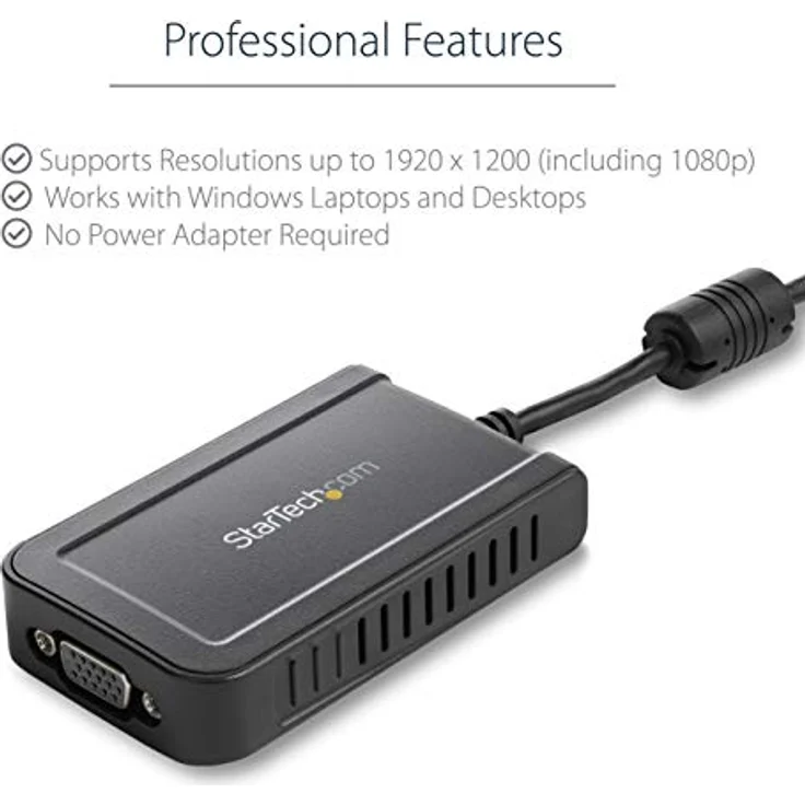 StarTech.com USB VGA Adapter, 1920x1200, Multi Display Adapter Kabel, Externe Monitor Grafikkarte, 1080p, USB 2.0 – Bild 5