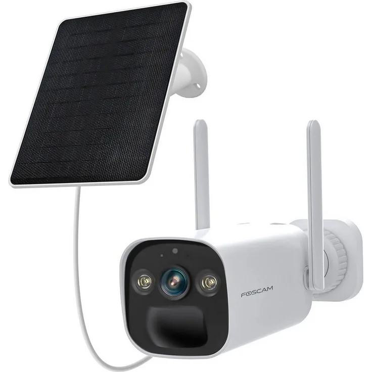 Foscam Überwachungskamera Foscam BP4 2K 4 MP, batteriebetrieben mit Solarpanel, Nachtsicht, Wetterfest, 2-Wege-Audio