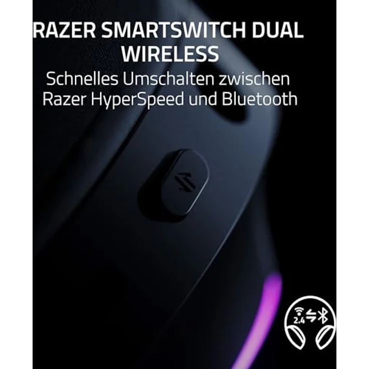 Razer Barracuda X Chroma - kabelloses Multiplattform-Gaming-Headset, 6 Zonen Chroma RGB, SmartSwitch Hyperspeed & Bluetooth, 40mm Treiber, abnehmbares HyperClear Cardioid-Mikrofon, Schwarz – Bild 2