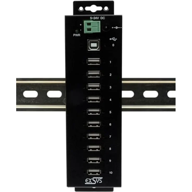Exsys EX-1170HMVS, 10 Port USB 2.0 Metall HUB mit 15KV Überspannungsschutz – Bild 2