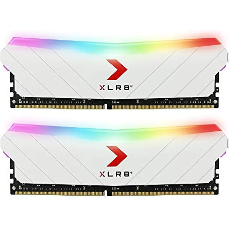 PNY 32GB (2x16GB) XLR8 Gaming Epic-X RGB DDR4 3200MHz Desktop Memory Kit White Edition, Weiß, 32GB (2x16GB) 3200MHz White