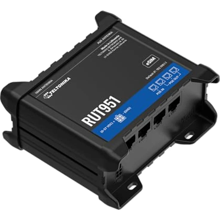 Teltonika RUT951, Industrieller WLAN-Router mit Dual-SIM, 4G LTE, vier PoE+-Ports und Hotspot-Funktionalität – Bild 3