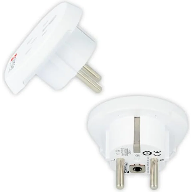 Skross 1.500217-E Reiseadapter India Israel Denmark to Europe, Schutzkontaktstecker weiß – Bild 2