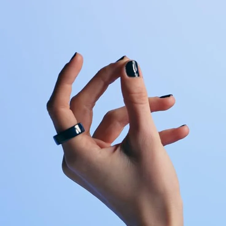 Oura Ring 4 Ceramic (Größe 13, Midnight), Smart Ring mit über 40 biometrischen Werten und 5–8 Tagen Akkulaufzeit, blau – Bild 6
