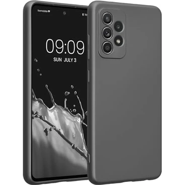 kwmobile Handyhülle für Samsung Galaxy A52 / A52 5G / A52s 5G - weiche Silikon Schutzhülle mit metallischem Effekt in Metallic Grau – Bild 1