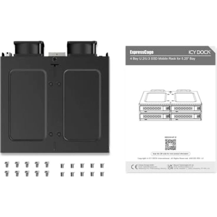 ICY DOCK ExpressCage MB324V4P-B, 4-Bay U.2/U.3 PCIe 4.0 NVMe SSD Wechselrahmen, schraubenlose Trays für 5,25" Schacht, bis 64Gbps pro SSD – Bild 8