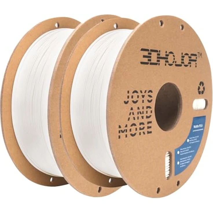3DHoJor Matte PLA Filament 2KG Milchweiß, 1.75mm, hohe Zähigkeit, vakuumversiegelt – Bild 1