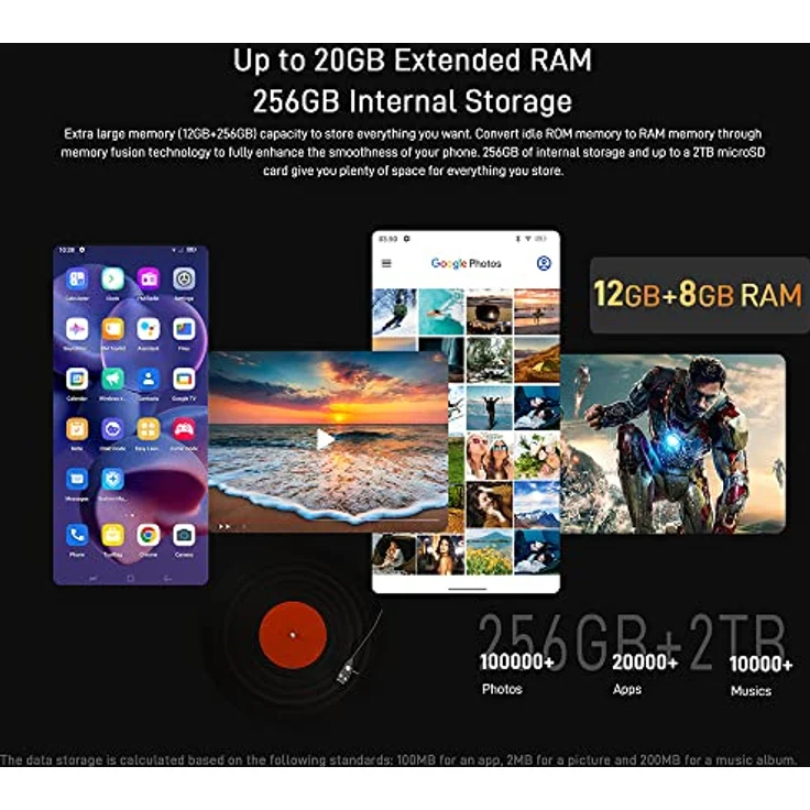 DOOGEE VMAX (2023) 5G Smartphone ohne Vertrag, 22000mAh Akku, 20GB + 256GB, Dimensity 1080 Octa Core, 108MP Kamera (20MP Infrarot) + 16MP + 32MP, Android 12 6.58 Zoll Simlockfreie Handys Schwarz – Bild 4